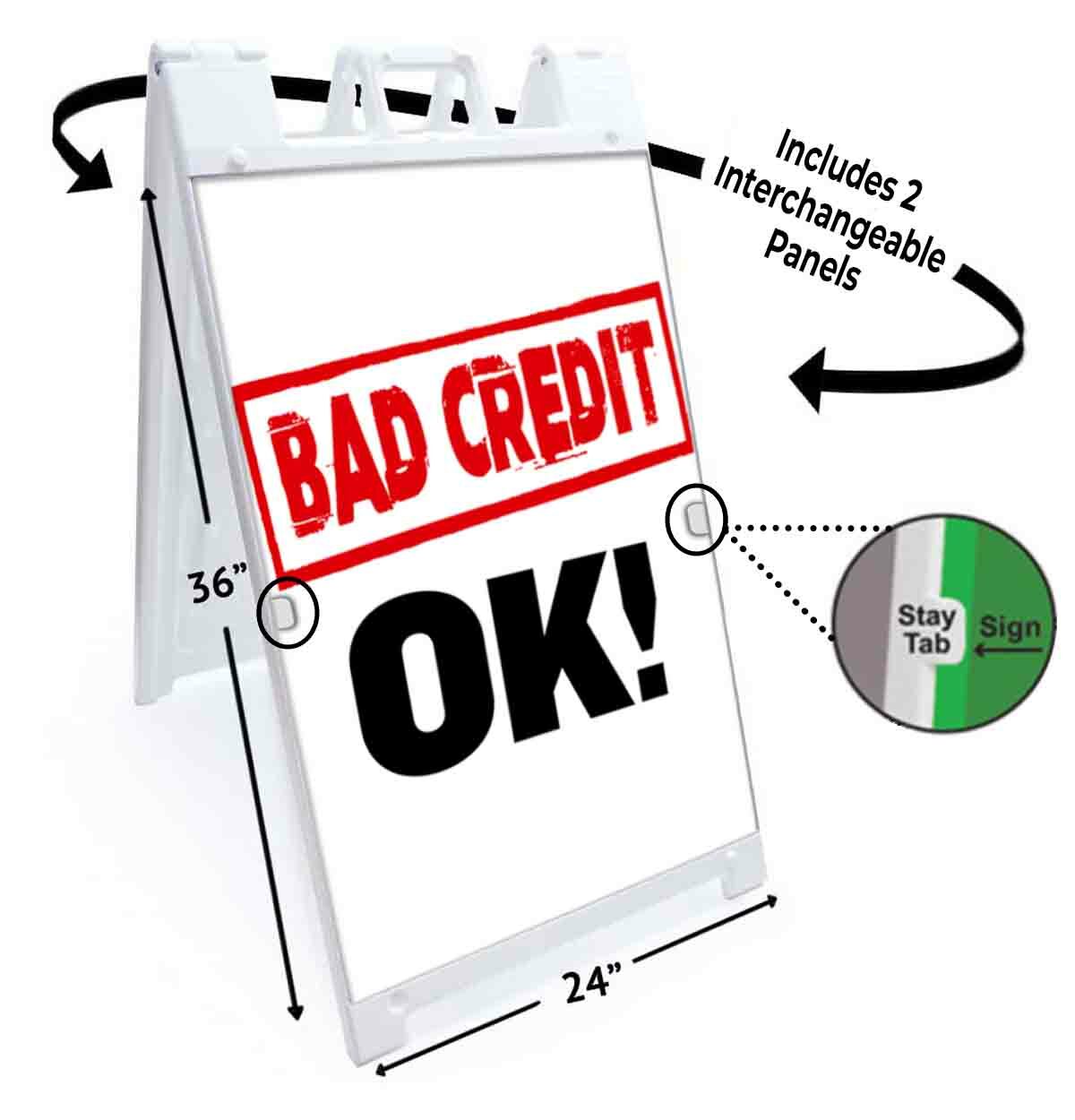 BAD CREDIT OK! Signicade 24×36 A Frame Plastic Sidewalk Sign AUTO FINANCE
