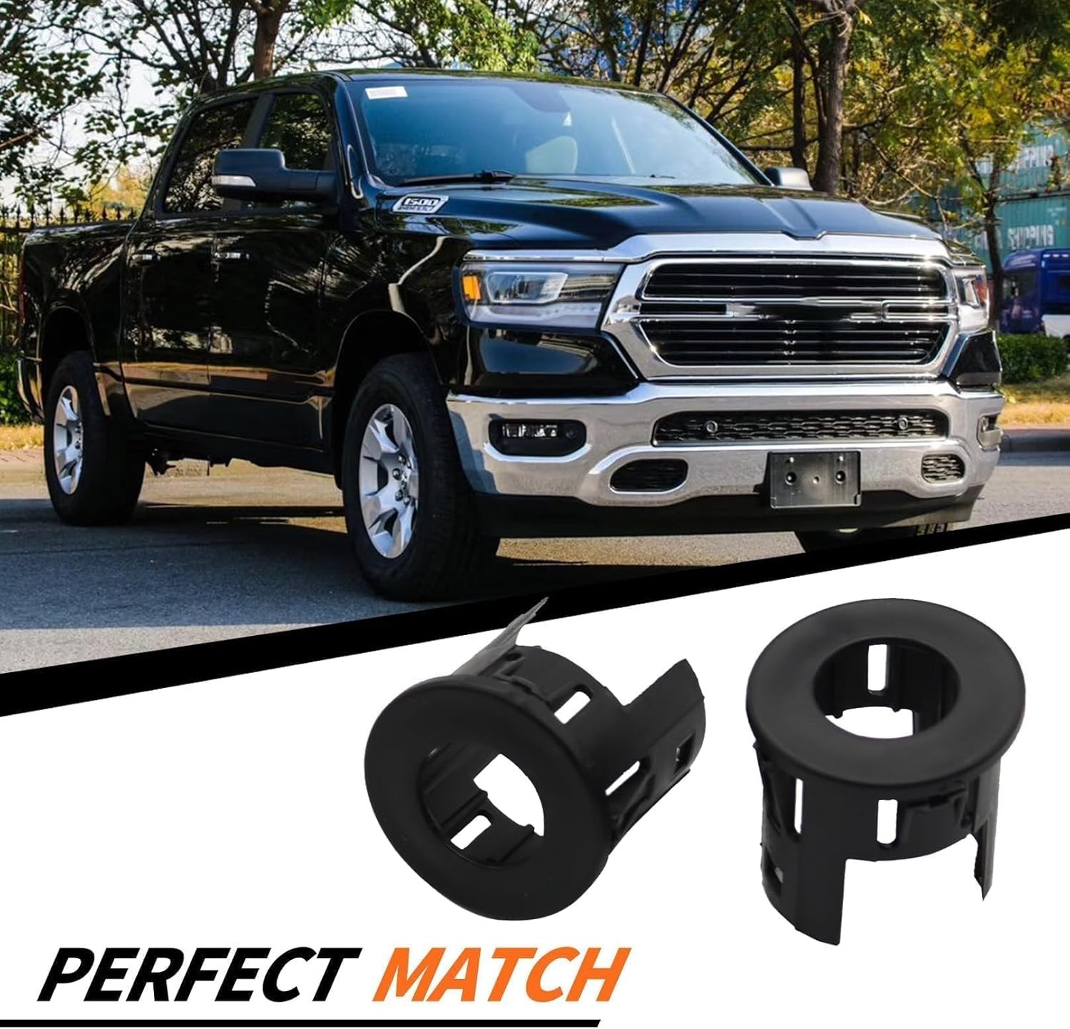 4X Parking Assist Sensor Mount Bracket Bezels Compatible with 2014-2018 Ram…