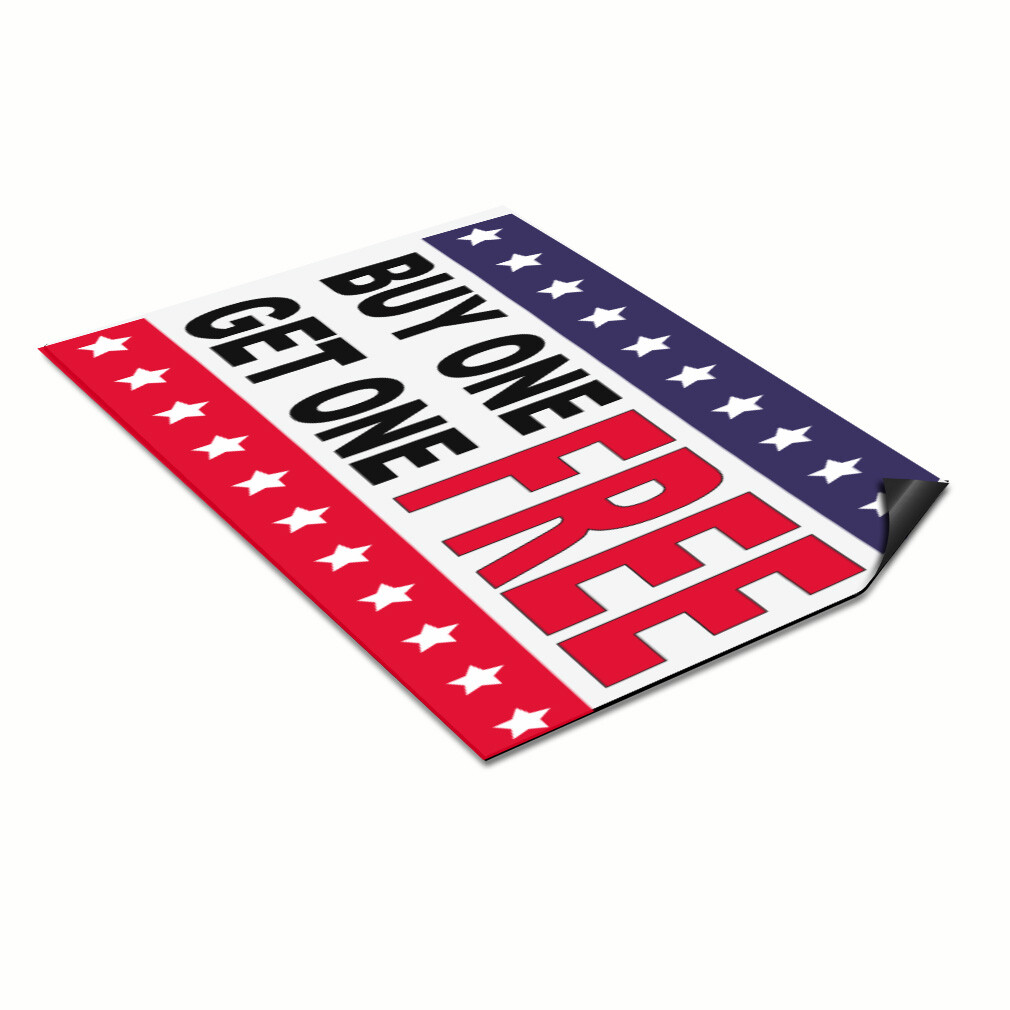 Car Magnet Set of 2 Buy 1 Get 1 Free Black Red Blue Industrial Sign