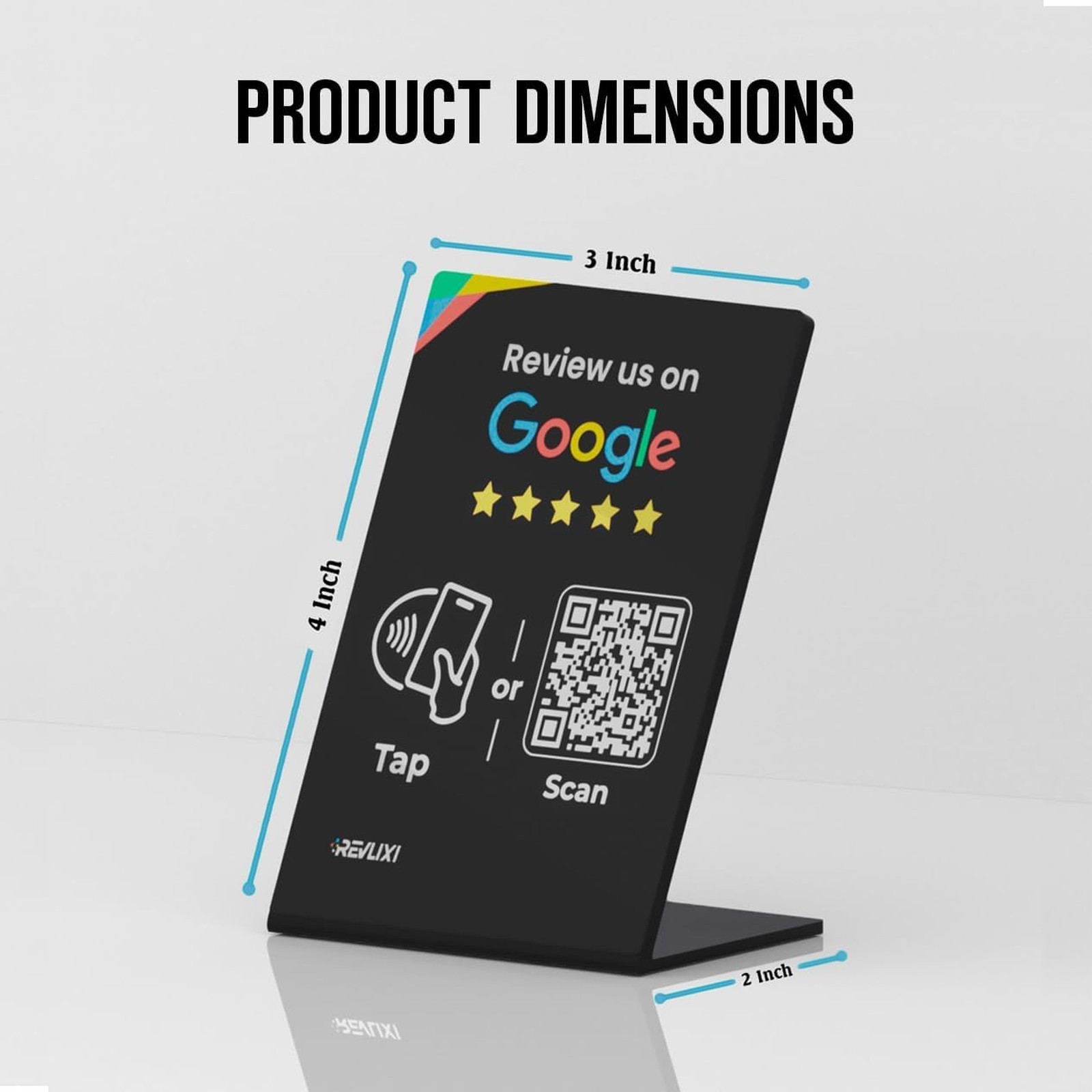 Google Review Stand 3 Pack Reusable NFC QR Code Tap Card for Business Counter