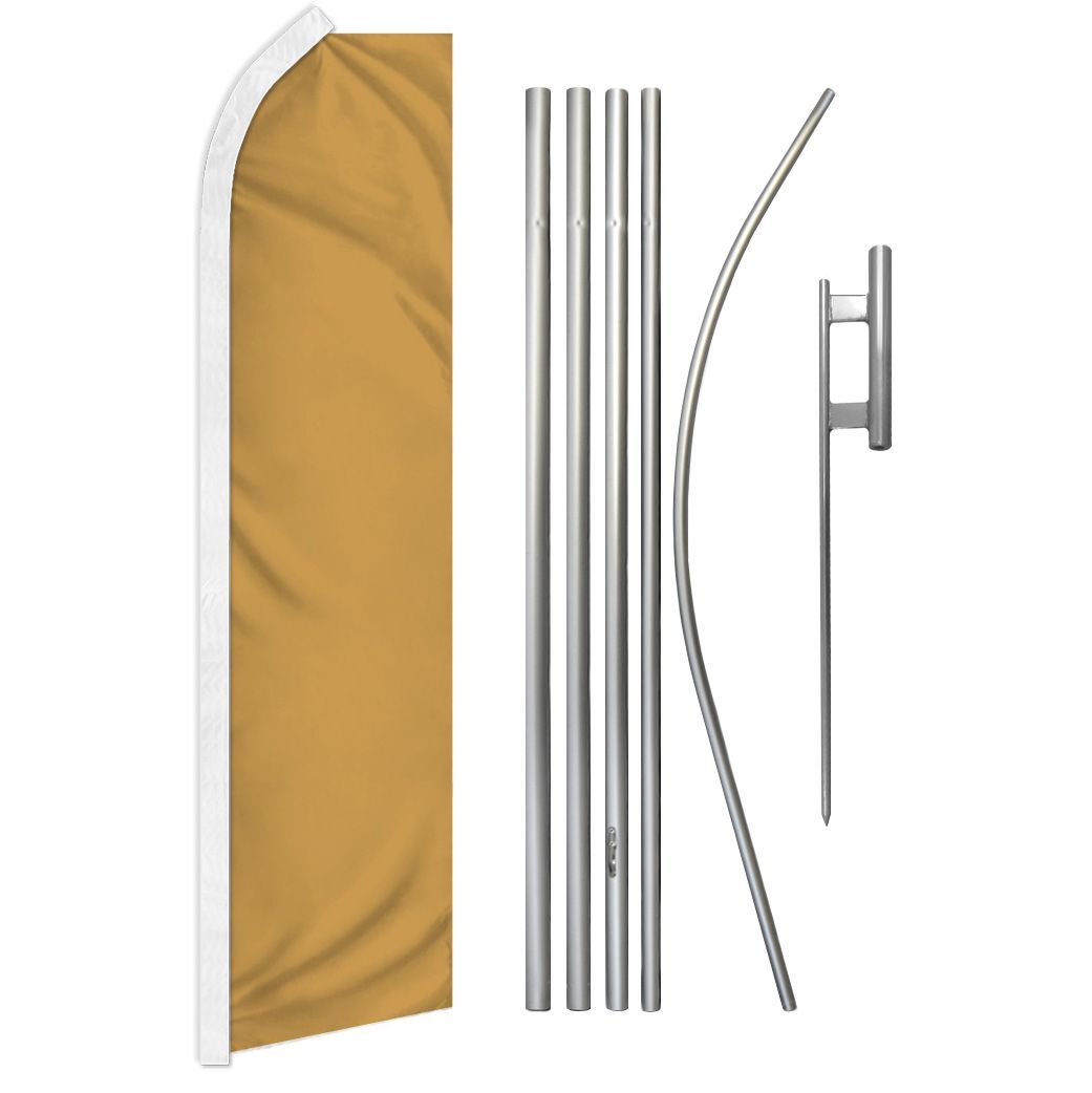 « GOLD » Advertising Super Flag & Pole Kit solid color blank oro