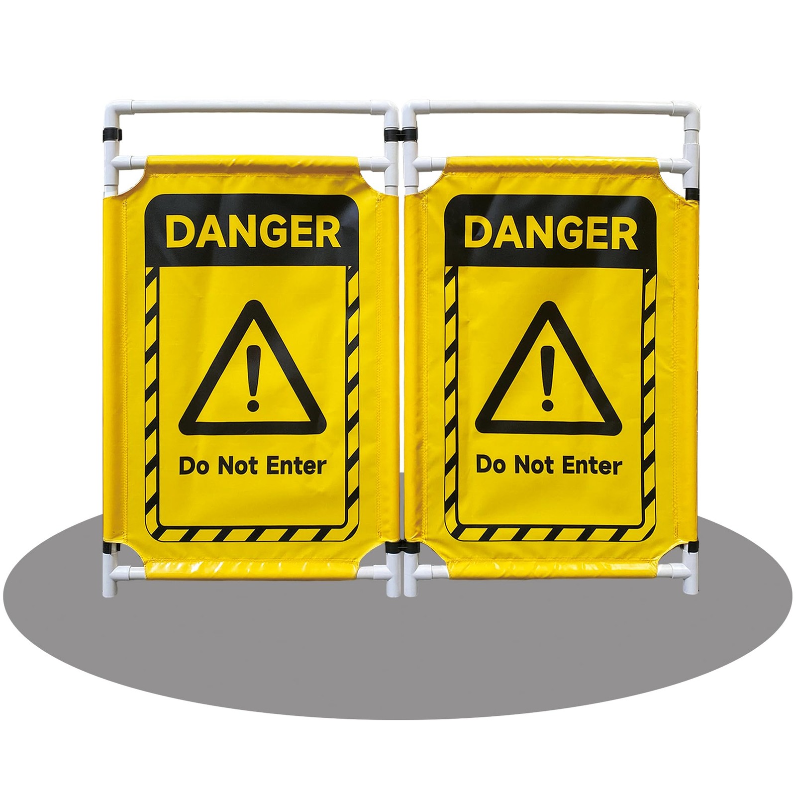 Safety Caution Barricade 2Panels Foldable Signs With PVC Tarp Removable Safet…