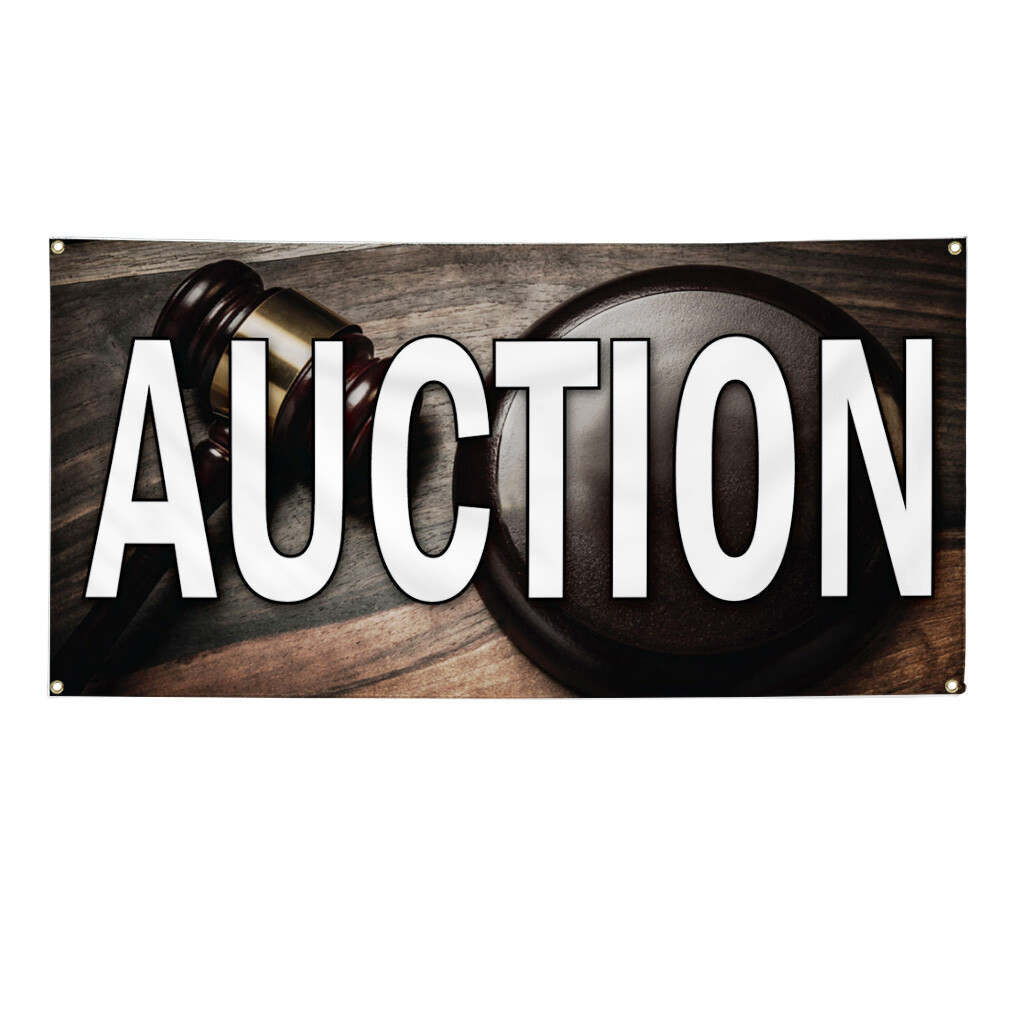 Vinyl Banner Sign Auction Business Style S Business Marketing Advertising Black