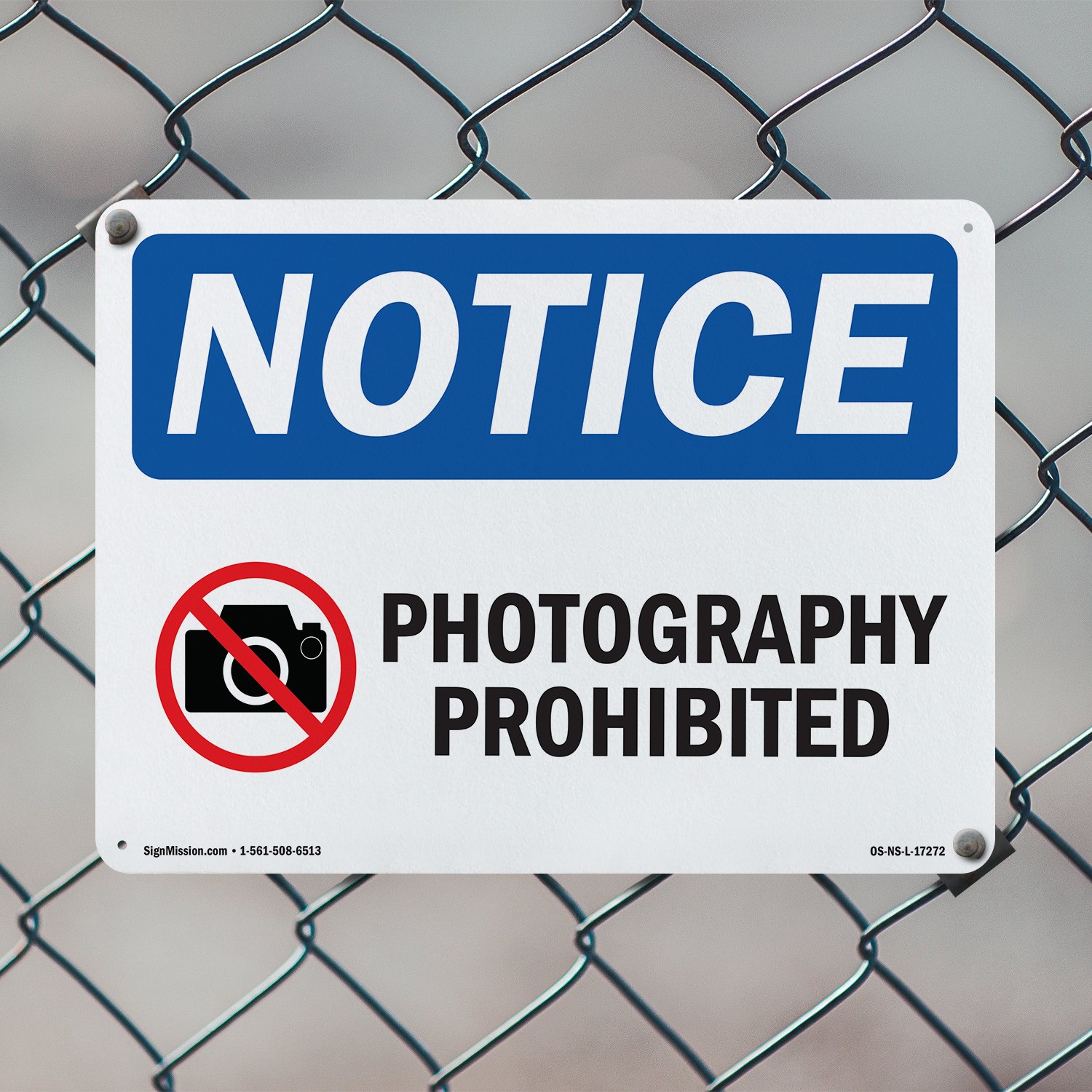 Photography Prohibited OSHA Notice Sign Metal, Plastic, Or Decal – 5 or 10 Pack