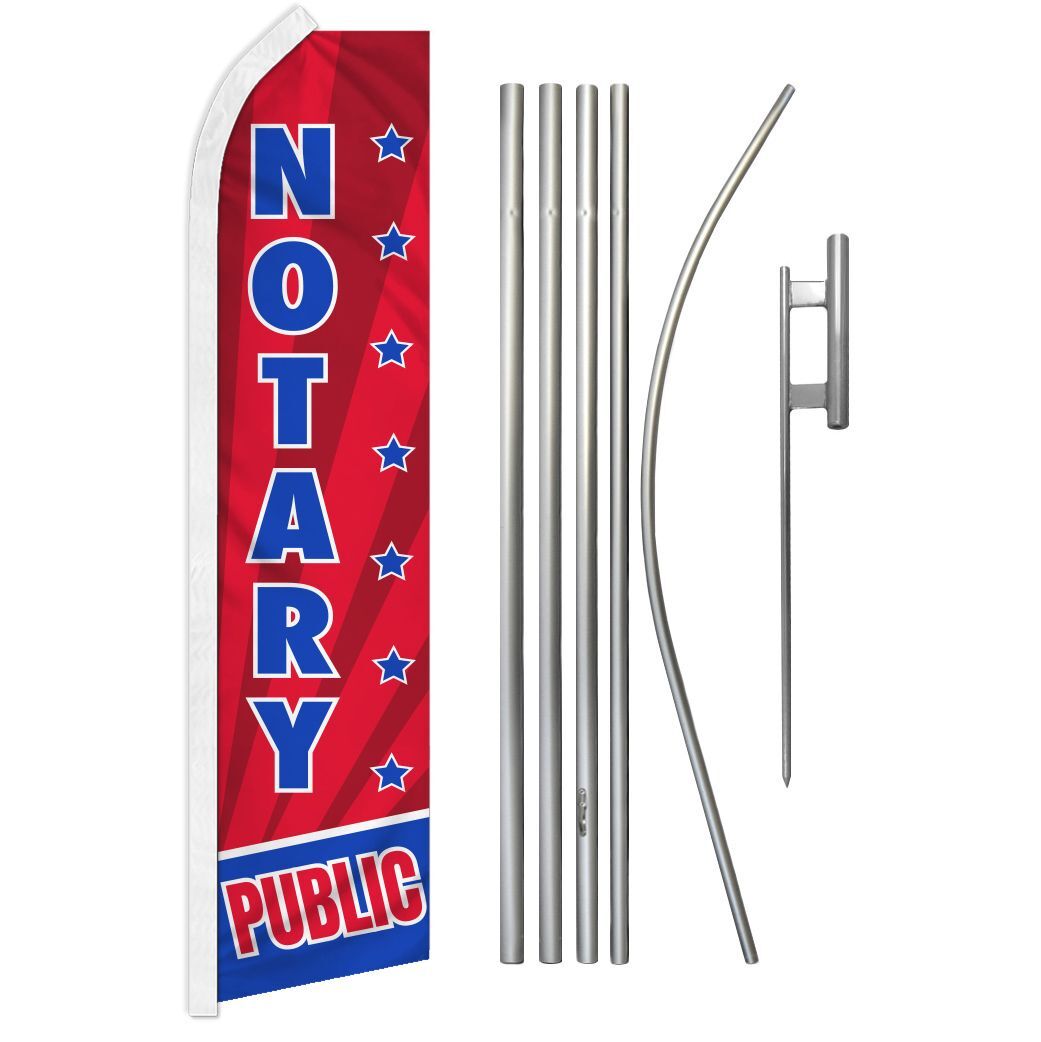 « NOTARY PUBLIC » Advertising Super Flag & Pole Kit