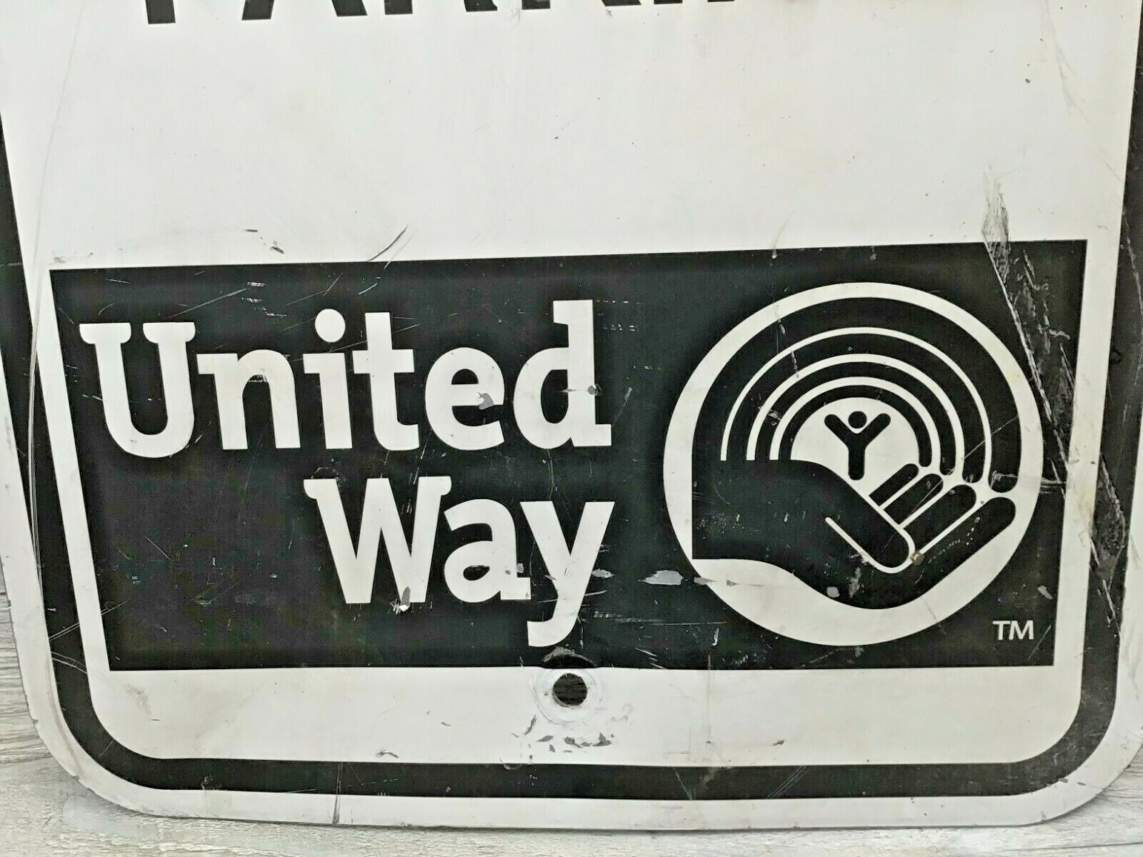 Retired United Way Reserved Employee Parking Metal Sign 12&Prime;x18&Prime; #2