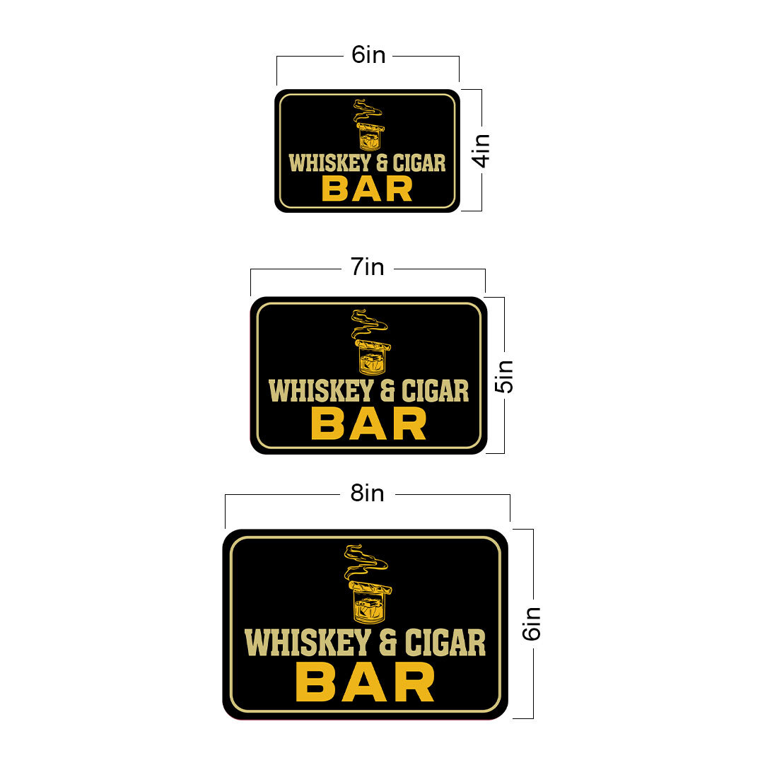 Classic Framed Plus Whiskey & Cigar Bar Wall or Door Sign | Funny Home Decor