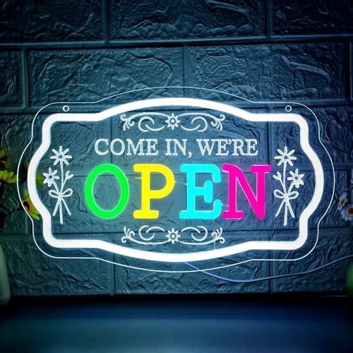 Dimmable LED Neon Open Sign – Colorful Wall Decor for Cafe, Bar, Store, Home – 1