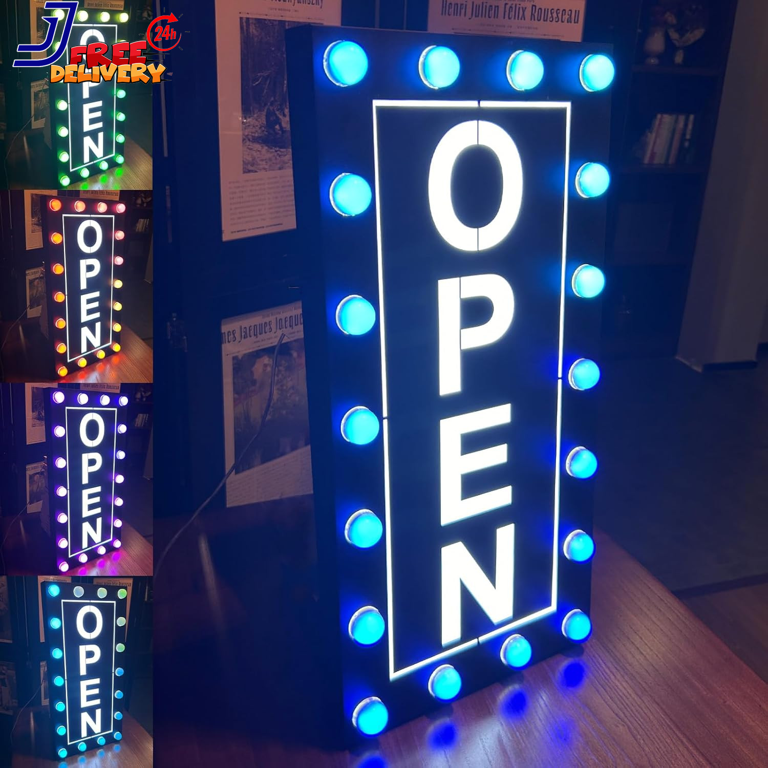 Vibrant Waterproof LED Open Sign Color Changing RGB for Outdoor Business Use