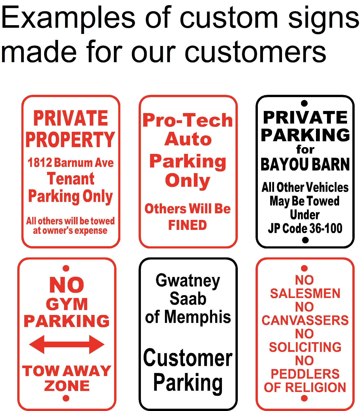Custom 12&Prime; x 18&Prime; Aluminum Sign Parking Business Retail Choose Your Text #46 USA