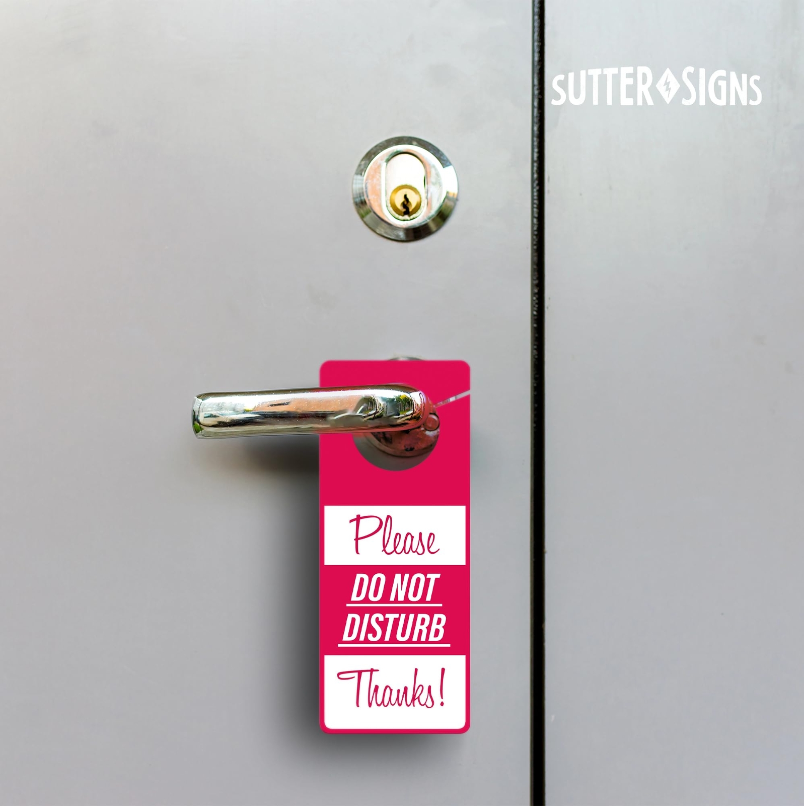 Do Not Disturb Door Hanger 2-Pack Meeting Progress 9.5×3.8&Prime; Red White