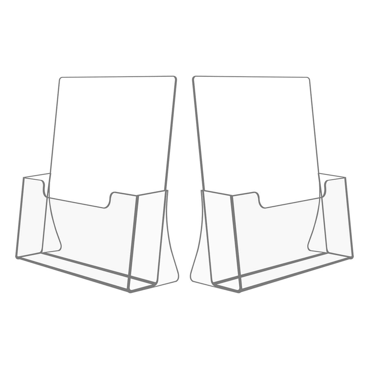 NIUBEE Acrylic Brochure Holder 8.5 x 11 inches 2 Pack, 8.5&Prime; x 11&Prime;, clear