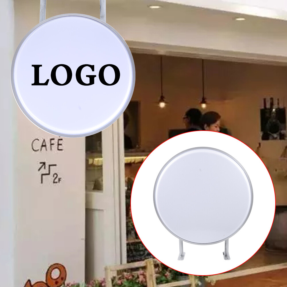 20&Prime; LED Double Sided Round Light Box Outdoor Sign Advertising Projecting Light
