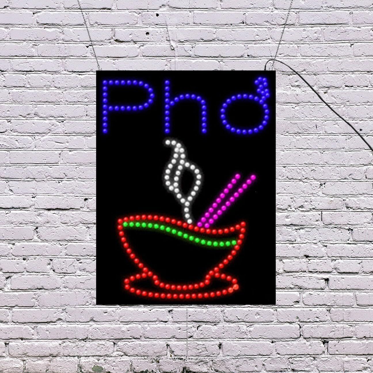 LED Pho Sign | Light Up Sign | 26&Prime;H x 20&Prime;W x 2&Prime;D