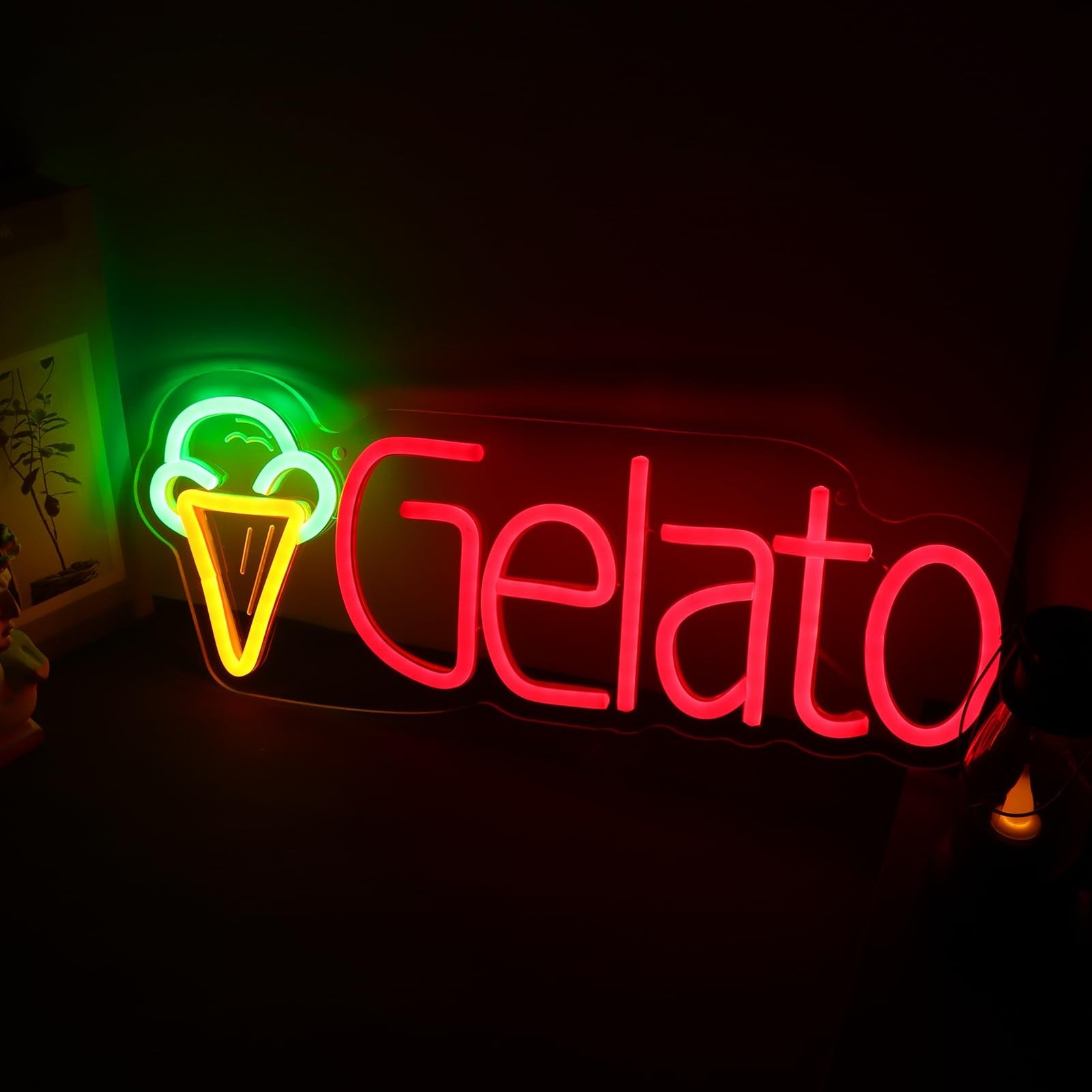 KODGGHK Gelato Neon Sign for Wall Decor, Italian Ice Cream Neon Light with Di…