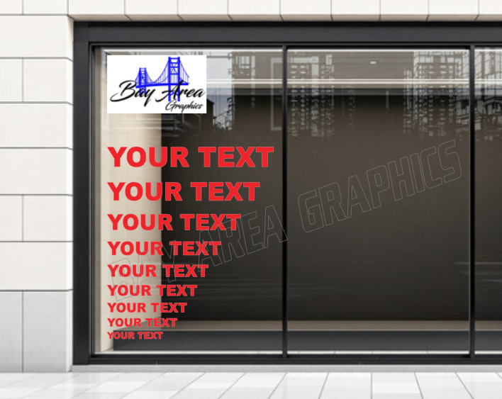 Business Info Storefront Window Vinyl Lettering Decal Custom Text
