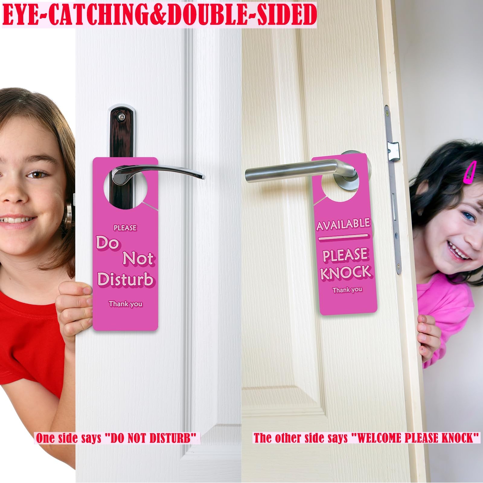 Do Not Disturb Door Hanger Sign,Pink Color-2 Pack Business Office Door Sign, …