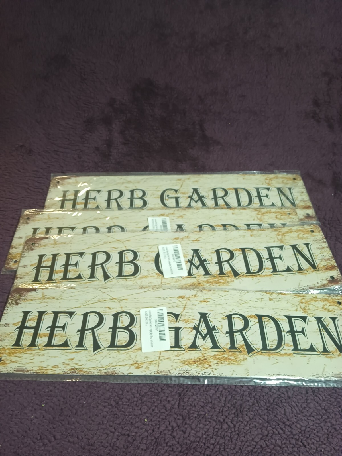 4&Prime; X 15&Prime; Aluminum Sign « Herb Garden » W/ 4 Mounting Holes