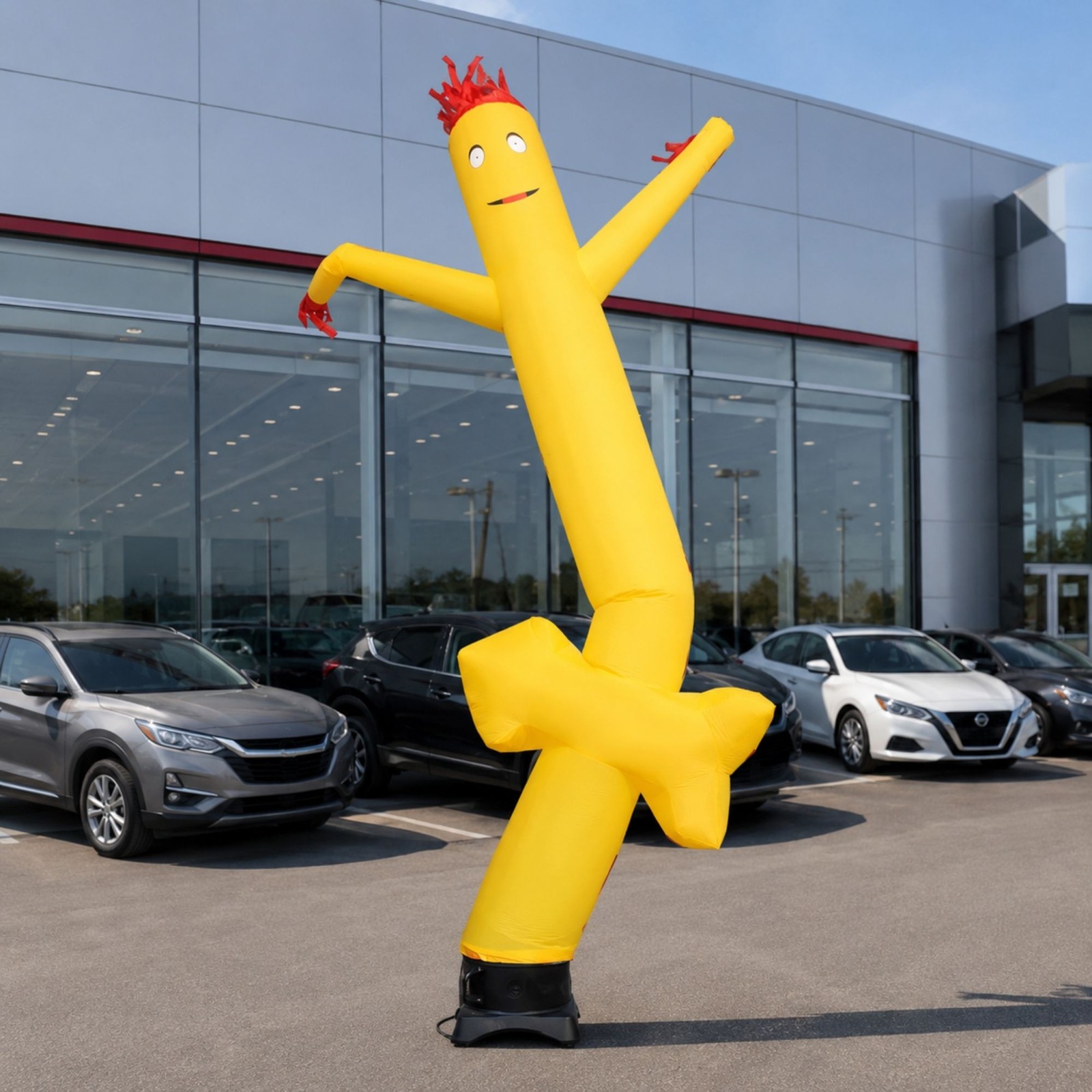 Advertising Inflatable Tube Man 12ft Yellow Arrow Blow Up Wavy Flailing w Blower