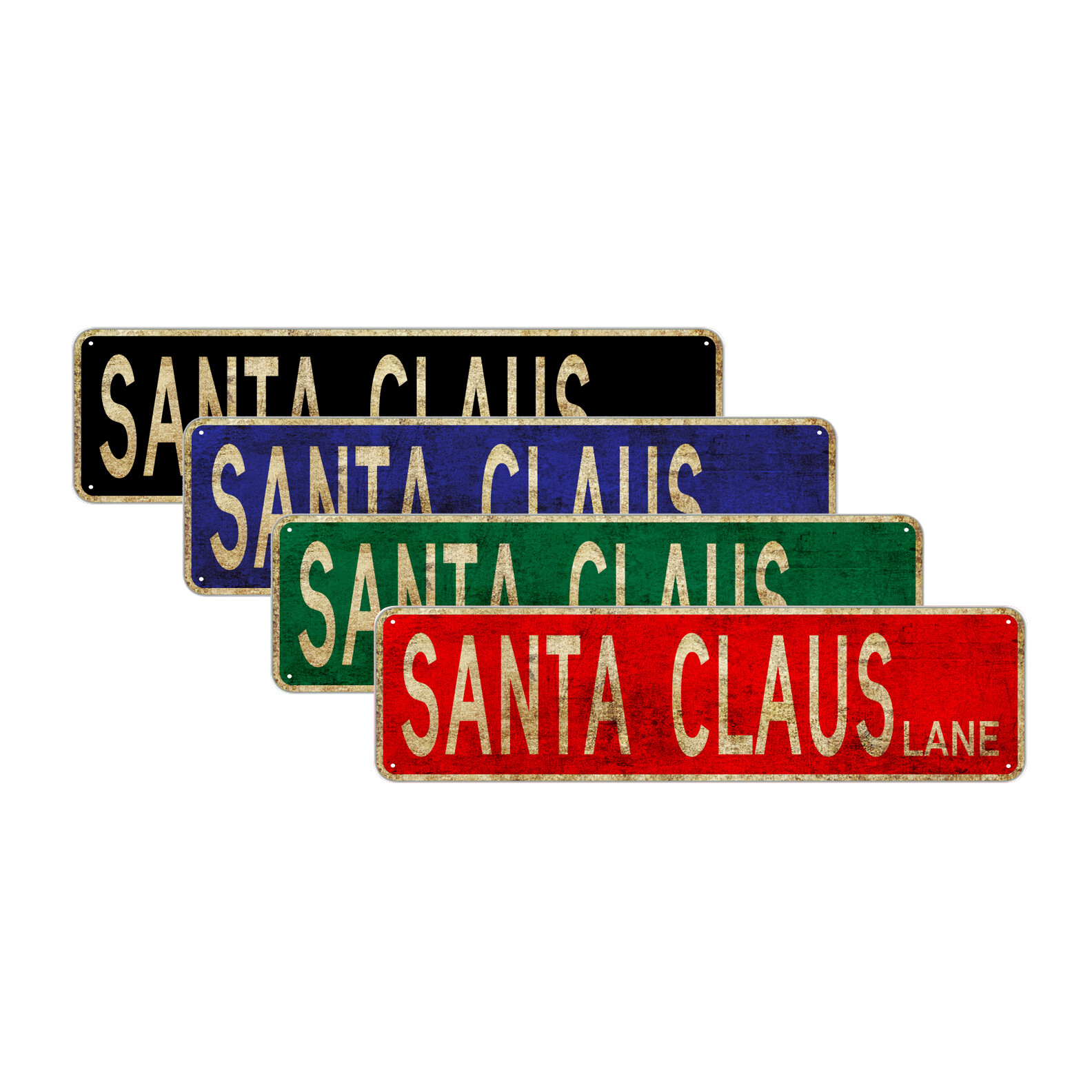 Santa Claus Lane Street Sign Home Man Cave Vintage Christmas Décor Metal Sign