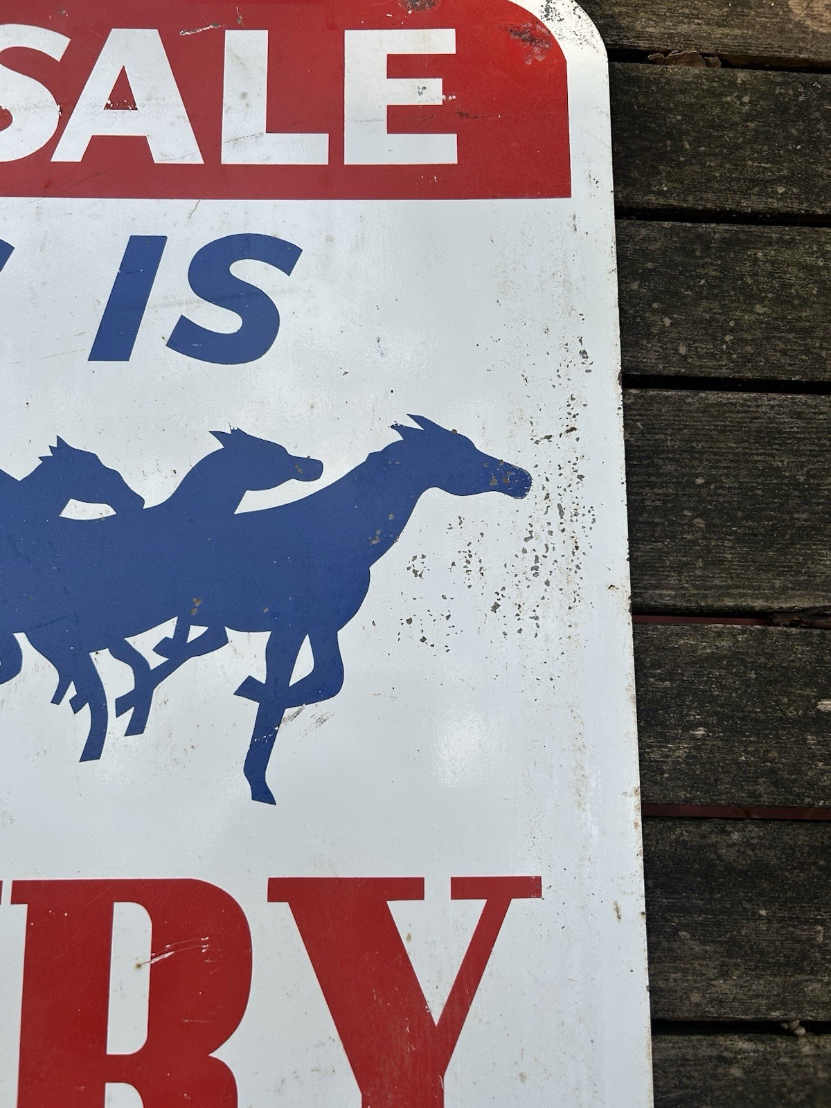 Original “This Is Lowry Country” – 2 Sided Real Estate Sign w Horses.
