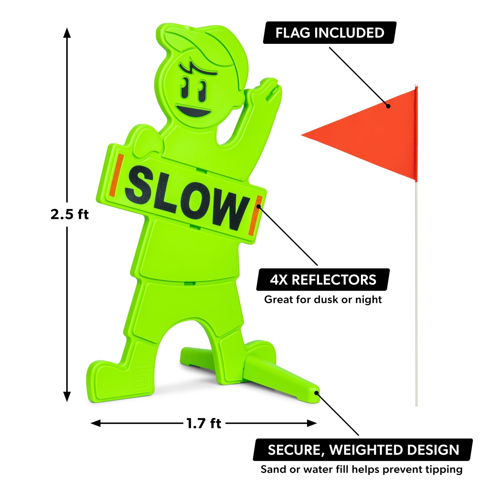 GoSports Kids at Play Safety Sign for Street- High Visibility Slow Down Sign …