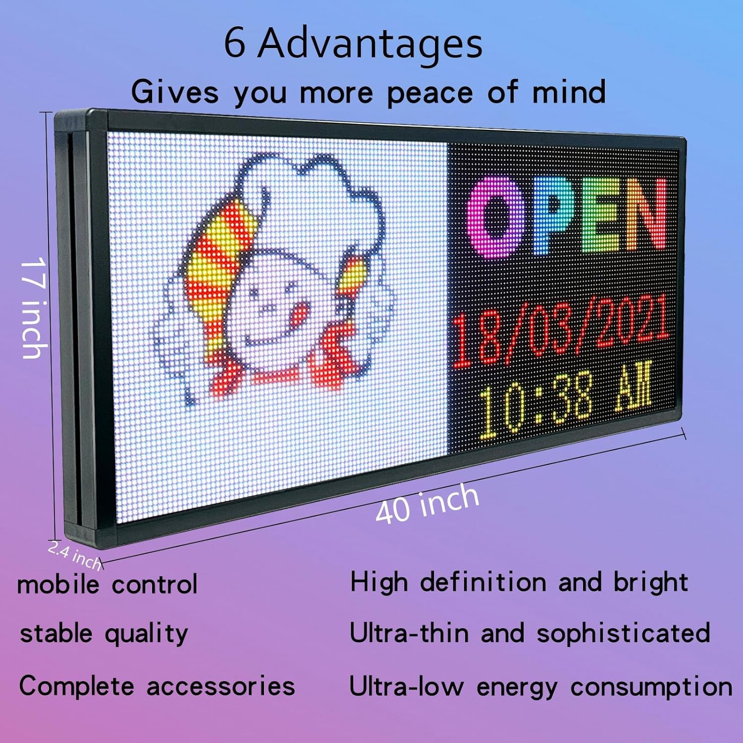 Custom P6 Programmable LED Sign – Outdoor Scrolling Message Board 40&Prime;x17