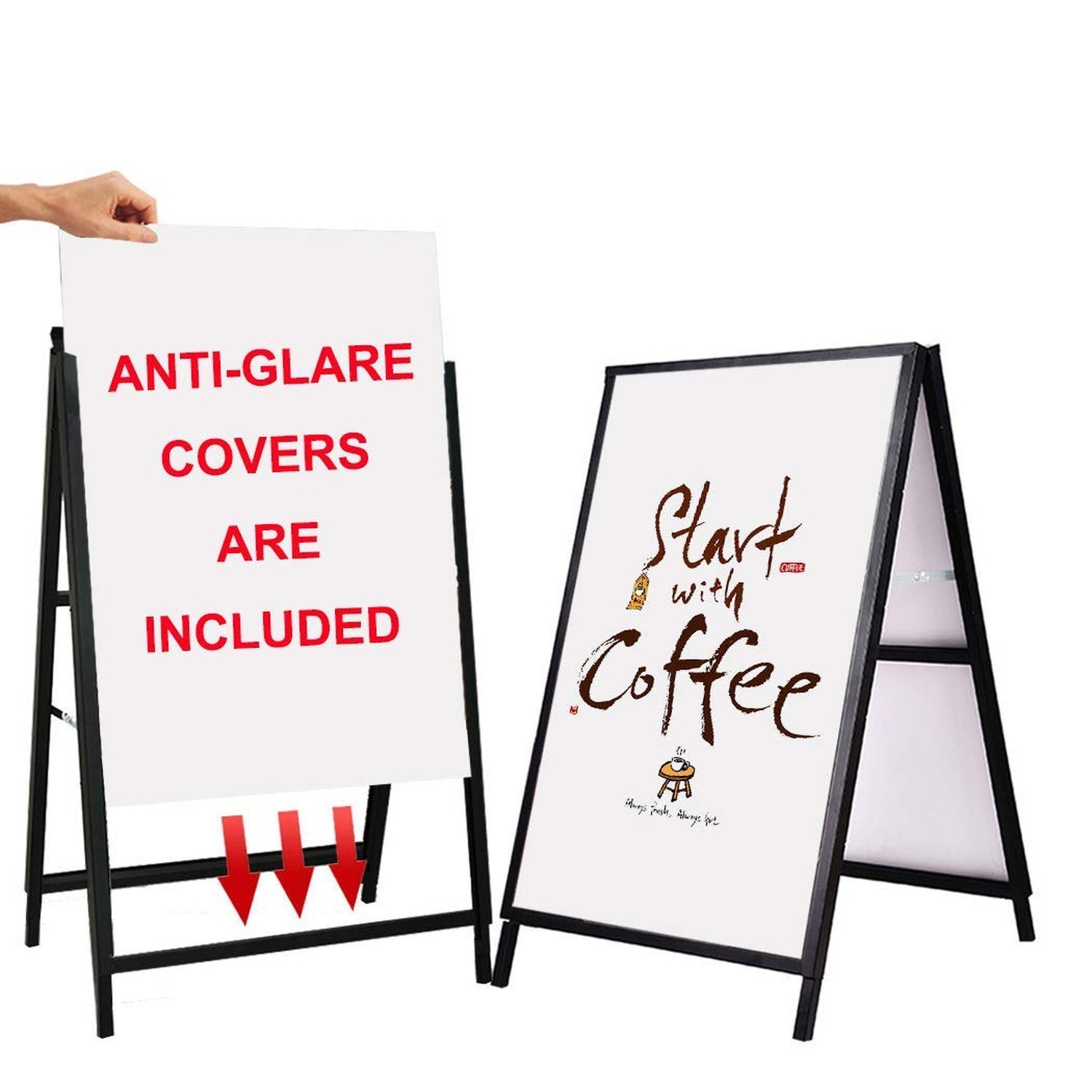 YDisplay A Frame Sidewalk Sign 24×36 inches Sandwich Board Signs Outdoor Heav…