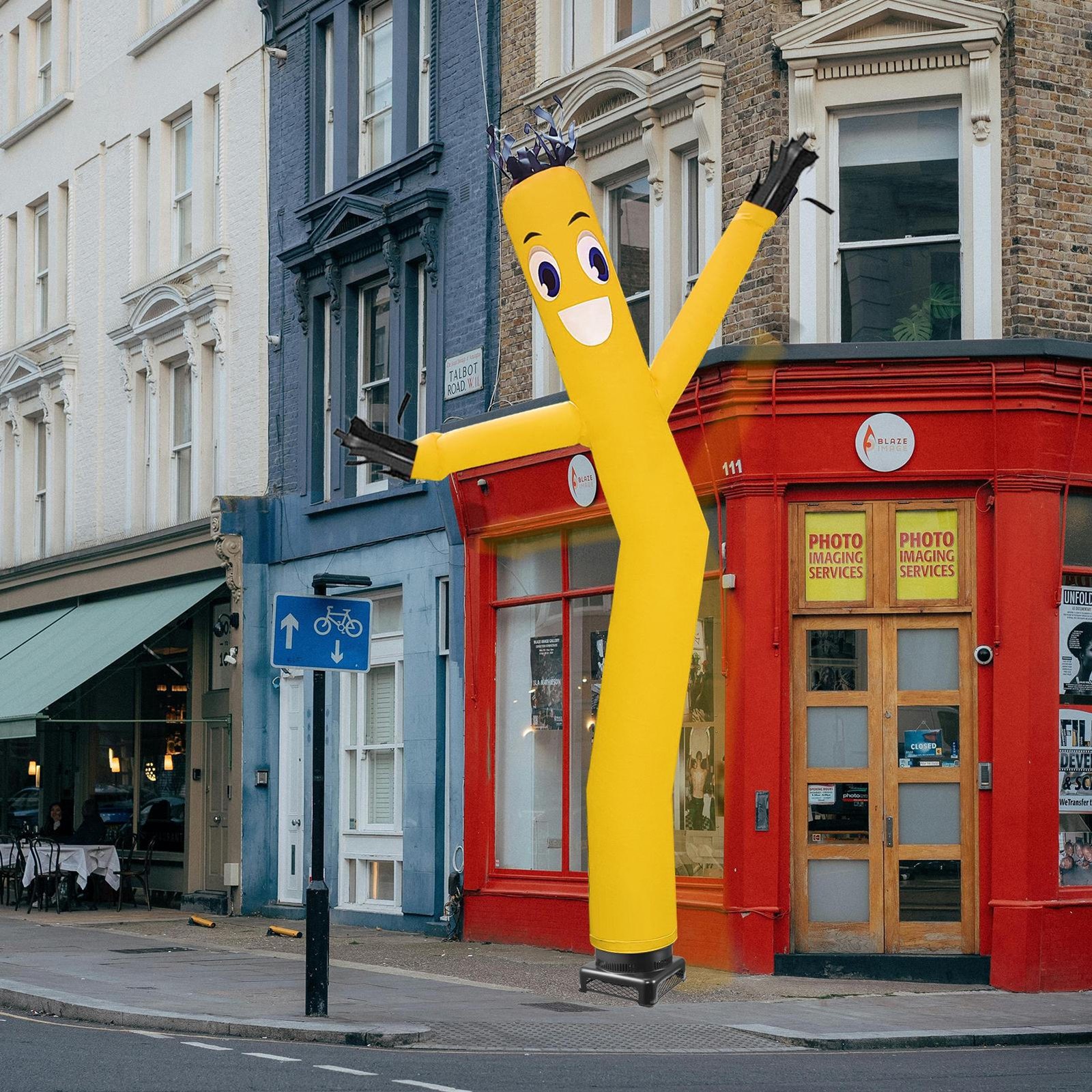 Yellow 20Ft Air Inflatable Dancing Wind Dancer Sky Puppet Dancer with Blower