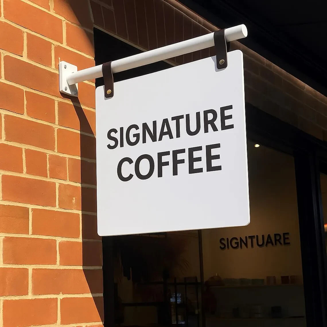 Custom Round Storefront Blade Sign | Double-Sided Business Logo | Outdoor Sign