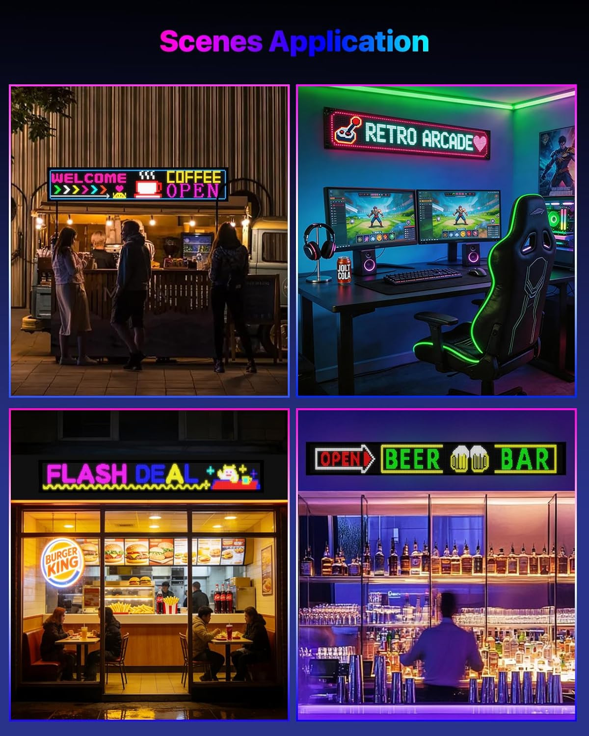 39&Prime; X 11&Prime; Programmable LED Sign – Custom Scrolling Display with Remote Control