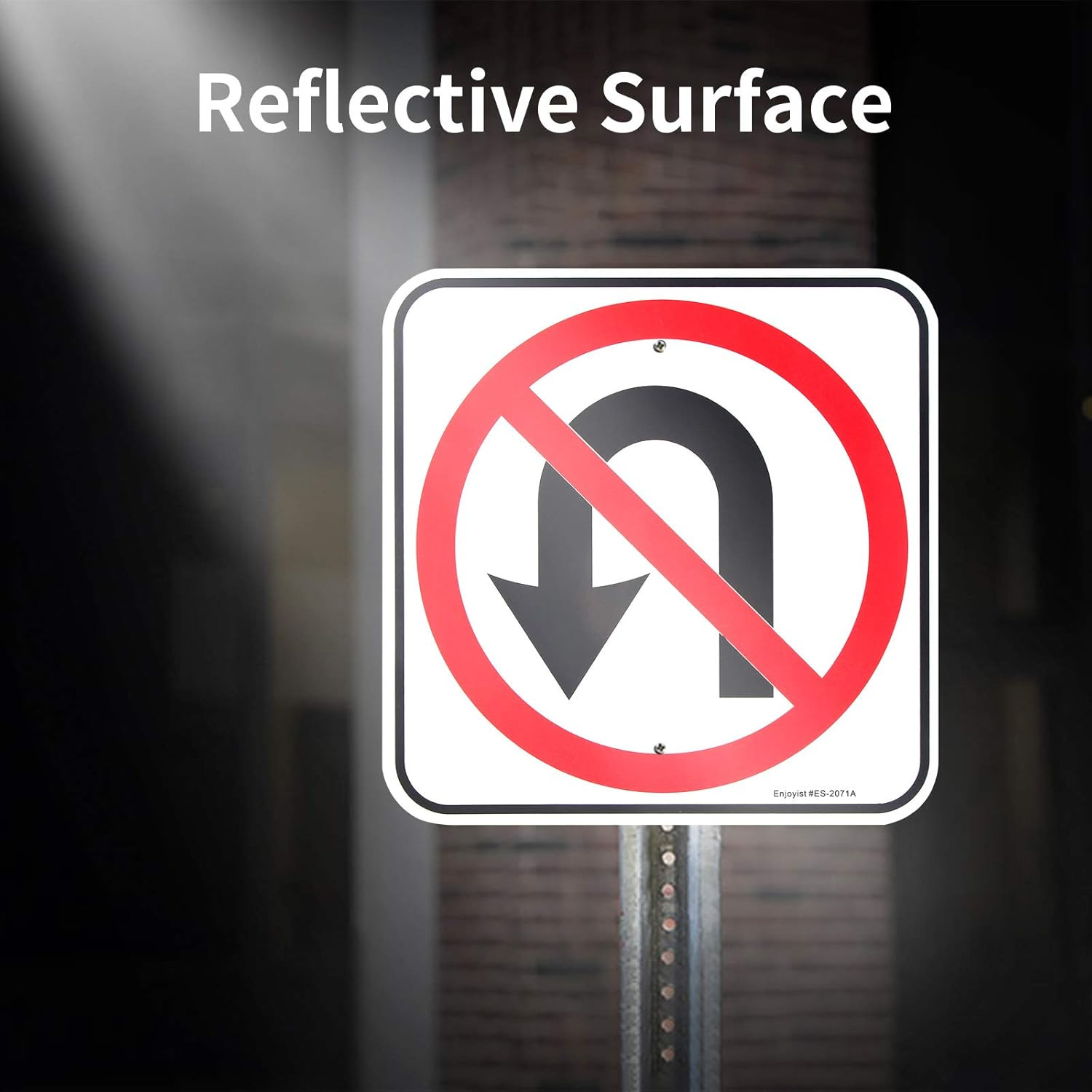 No U-Turn Sign – 12&Prime;x12&Prime; Reflective Rust-Free Aluminum, Weatherproof