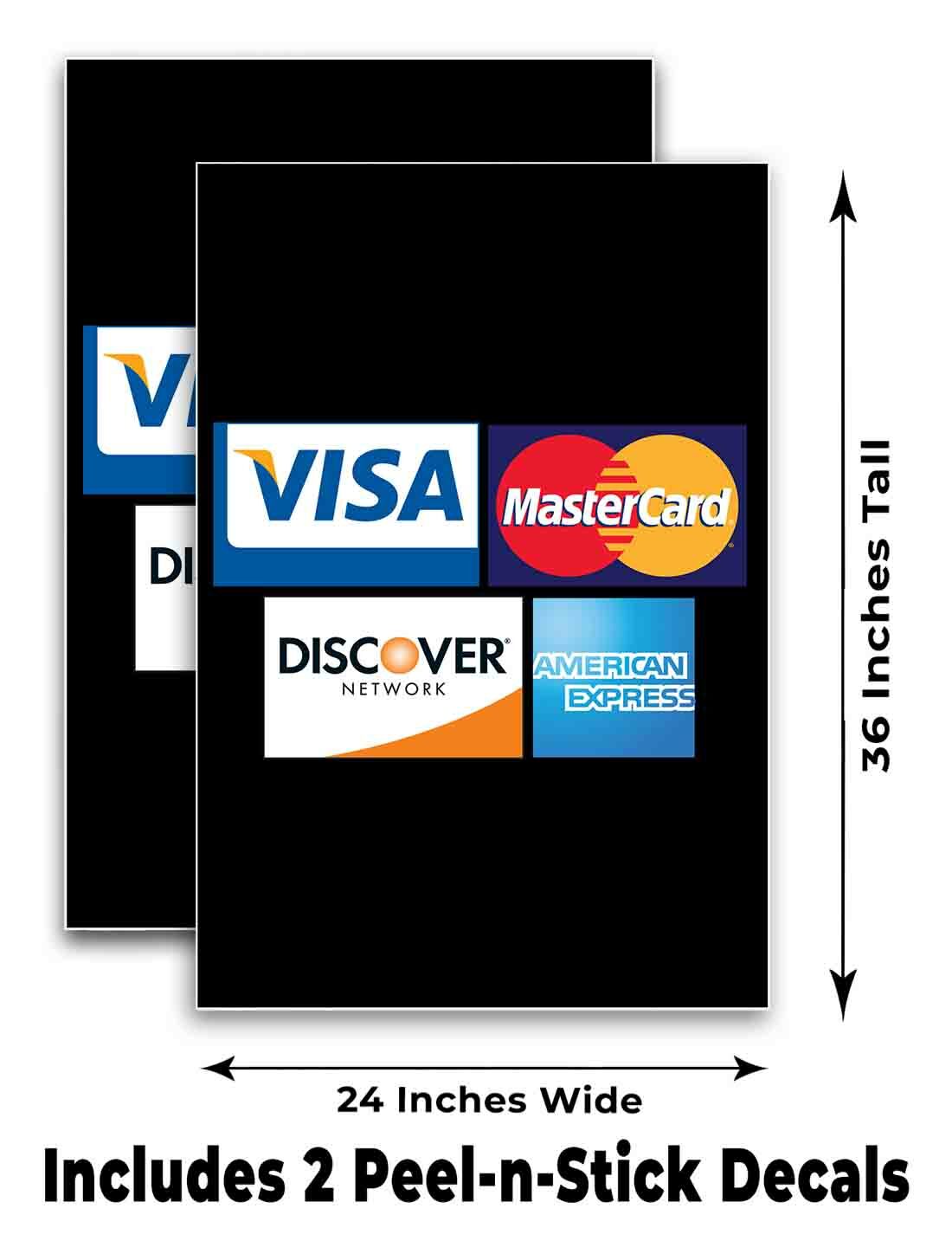 CREDIT CARD LOGOS Signicade 24×36 A Frame Sidewalk Sign Double Sided ACCEPTED