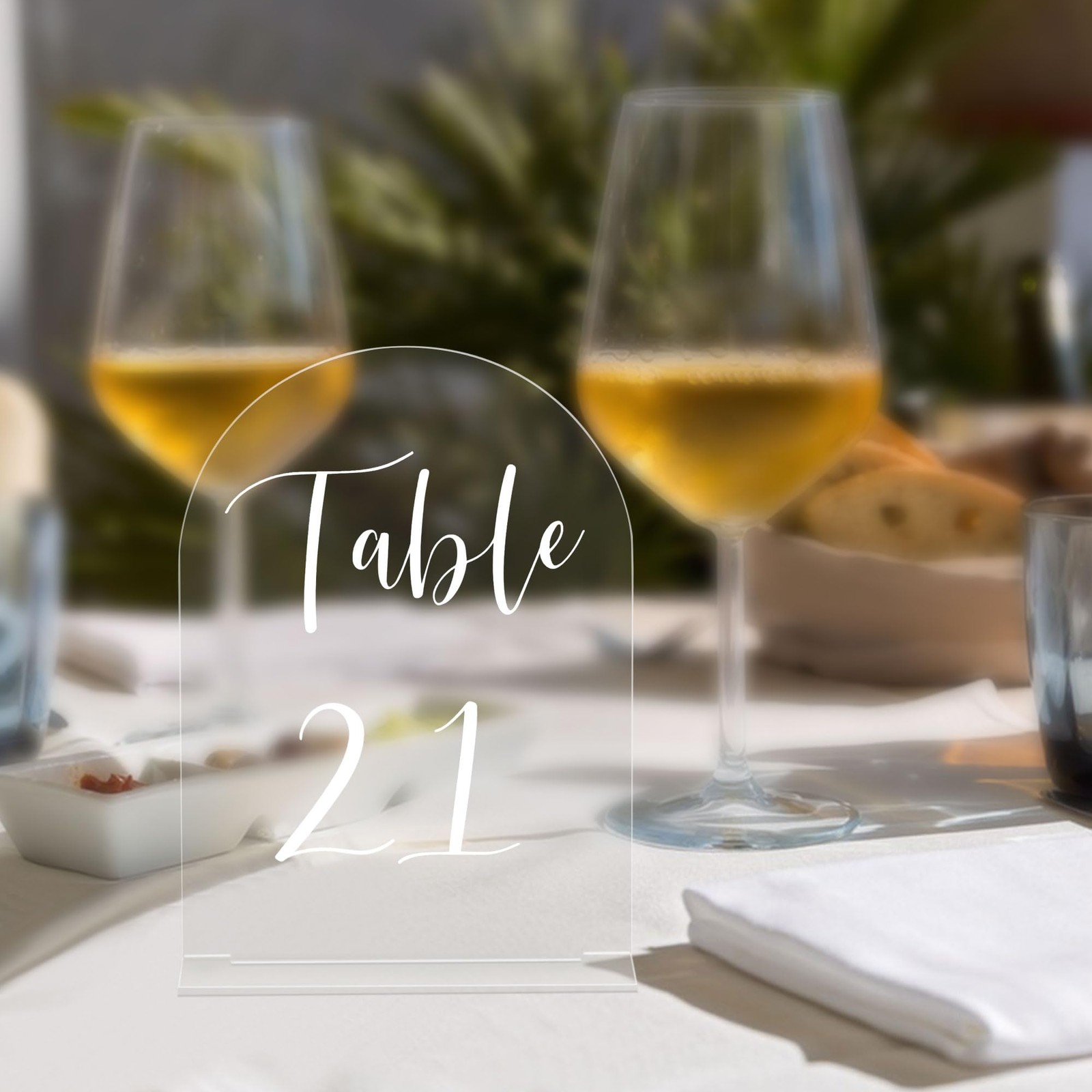 Arch Wedding Table Numbers 1-10 with Stands – 5&Prime; X 7&Prime; Acrylic Table Signs wit…