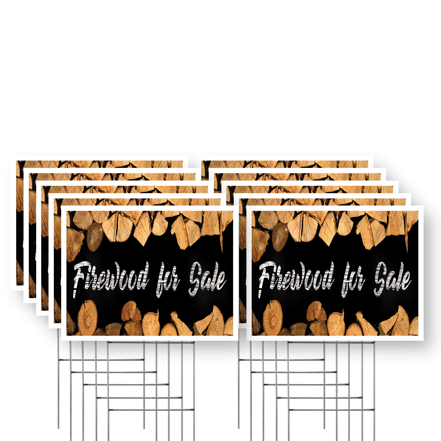 Firewood For Sale Yard Sign Affordable Pricing, Freshly Cut, Outdoor Display