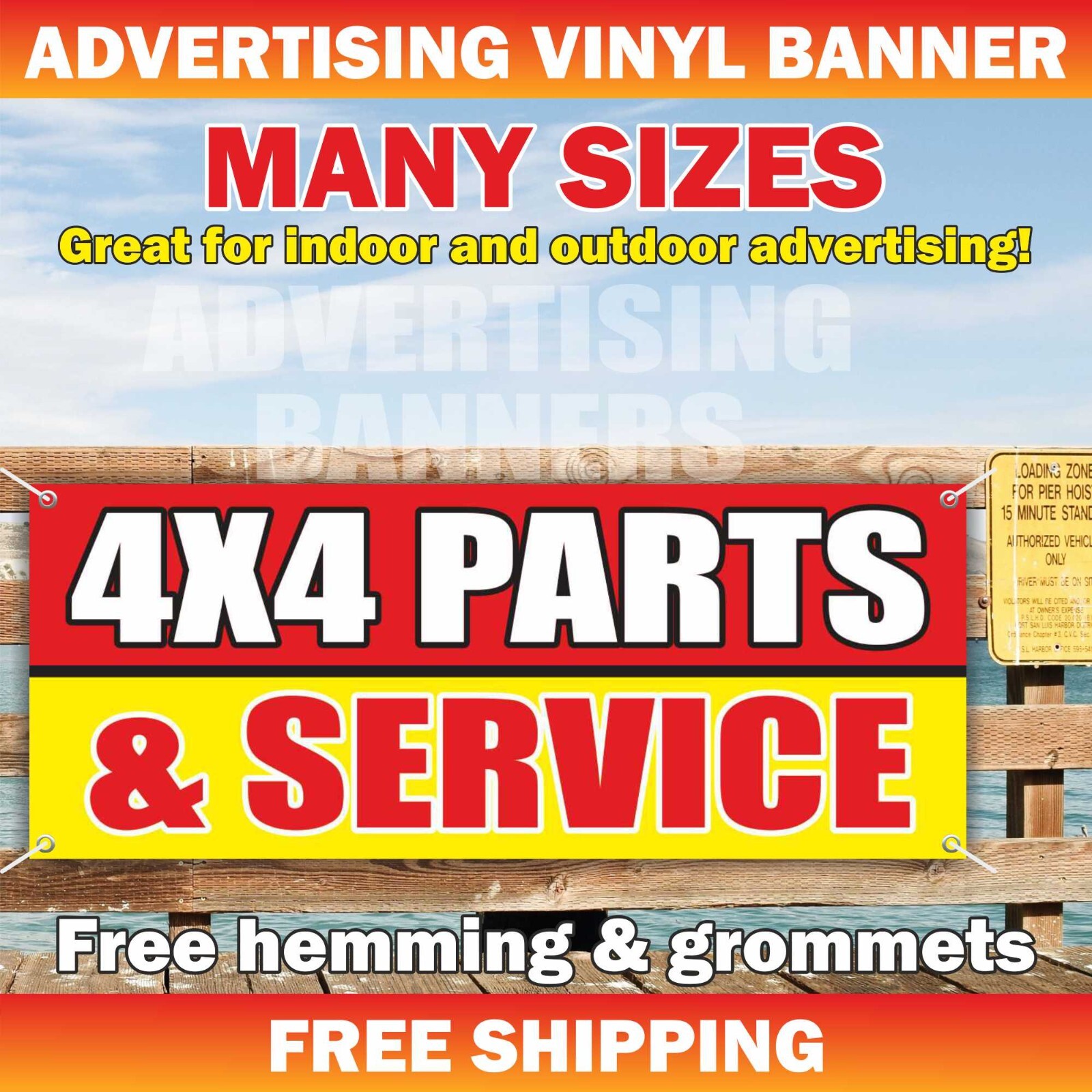 4×4 PARTS SERVICE TIRES Advertising Banner Vinyl Mesh Sign repair mechanic check