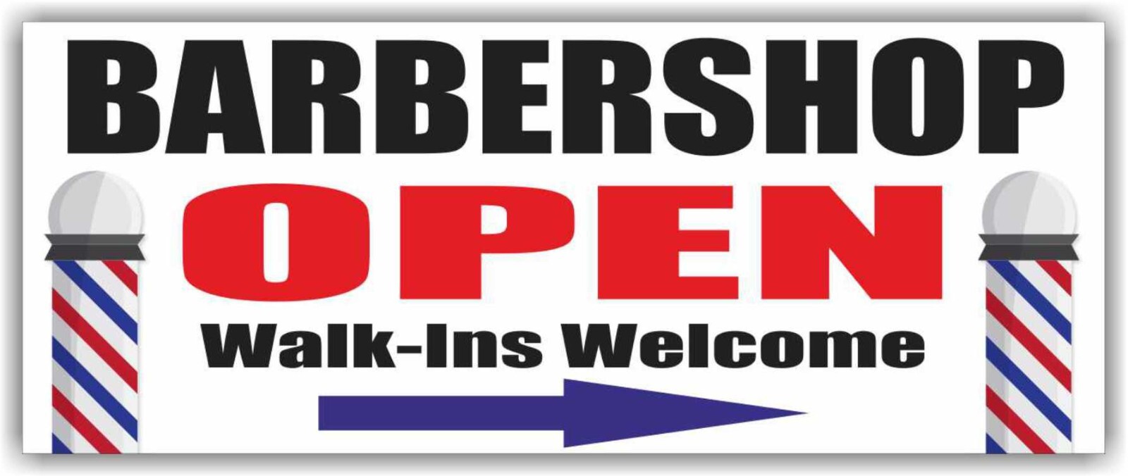 BARBER SHOP WALK-INS WELCOME Advertising Banner Vinyl Mesh Sign beauty spa hair