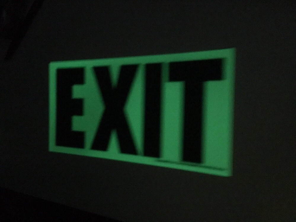 PHOTOLUMINES EXIT DOOR EGRESS SIGN. ALUMINUM 4 3/4 -9 1/2” GS4688ES GLOWSCAPE
