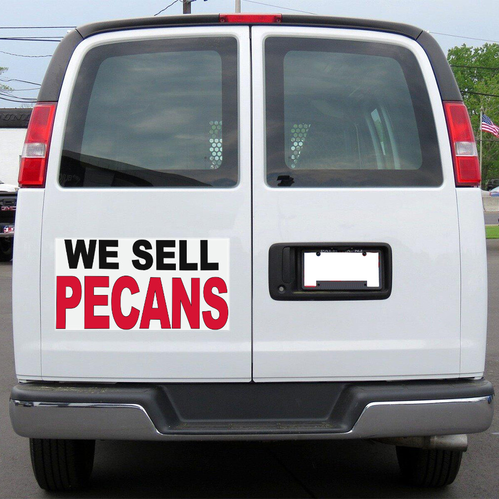 Car Magnet Set of 2 We Sell Pecans Black Red Food Bar Restaurant Food Truck