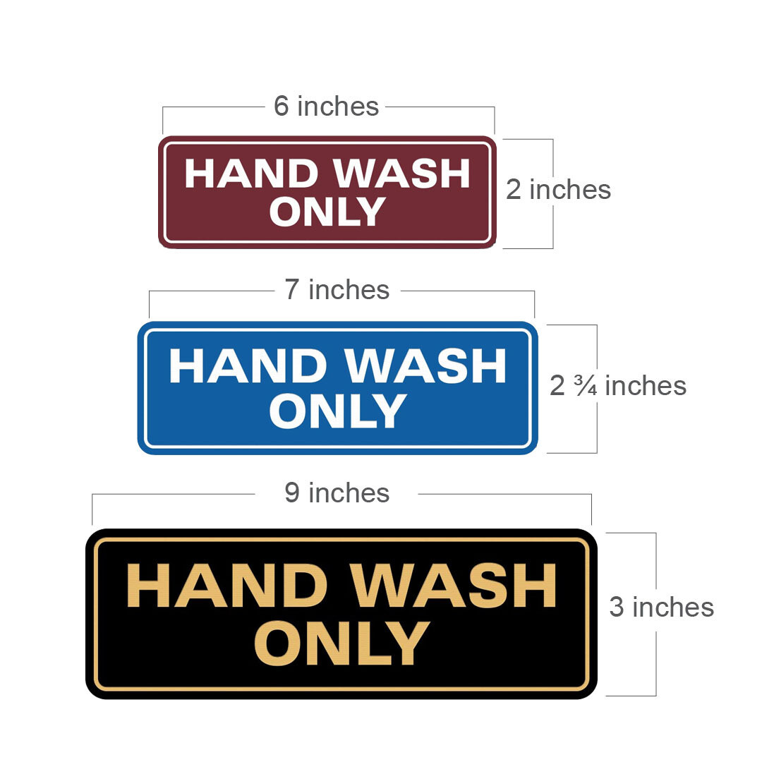 Standard Hand Wash Only Sign