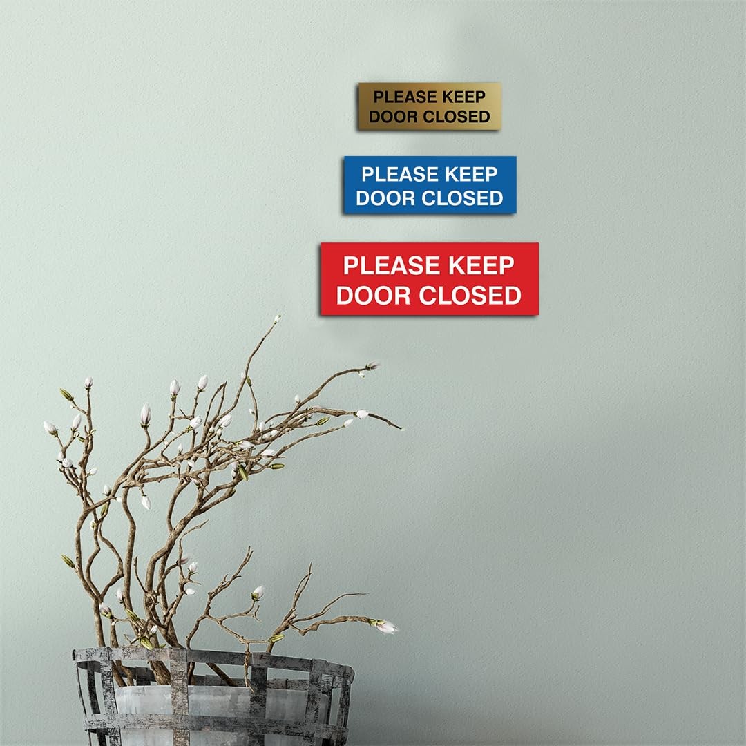 All Quality Please Keep Door Closed Sign – Double-Sided Foam Tape Red Large 10