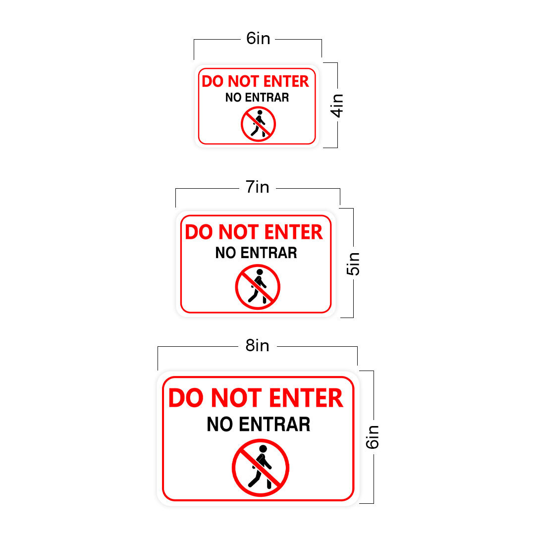 Classic Framed Plus No Entrar/ Do Not Enter Door or Wall Sign