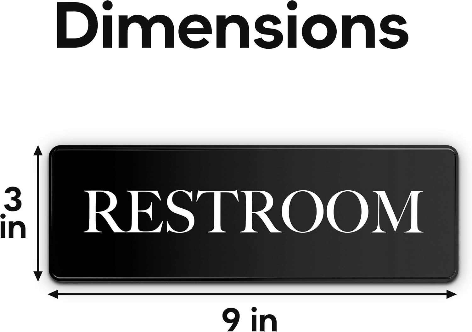 Restroom Sign for Business – 9 X 3 Inch – 2 Pack | Professional Appearance, High