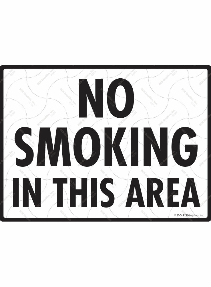 No Smoking in This Area with Cigarette Symbol Exterior Aluminum Sign – 12&Prime; x 9&Prime;