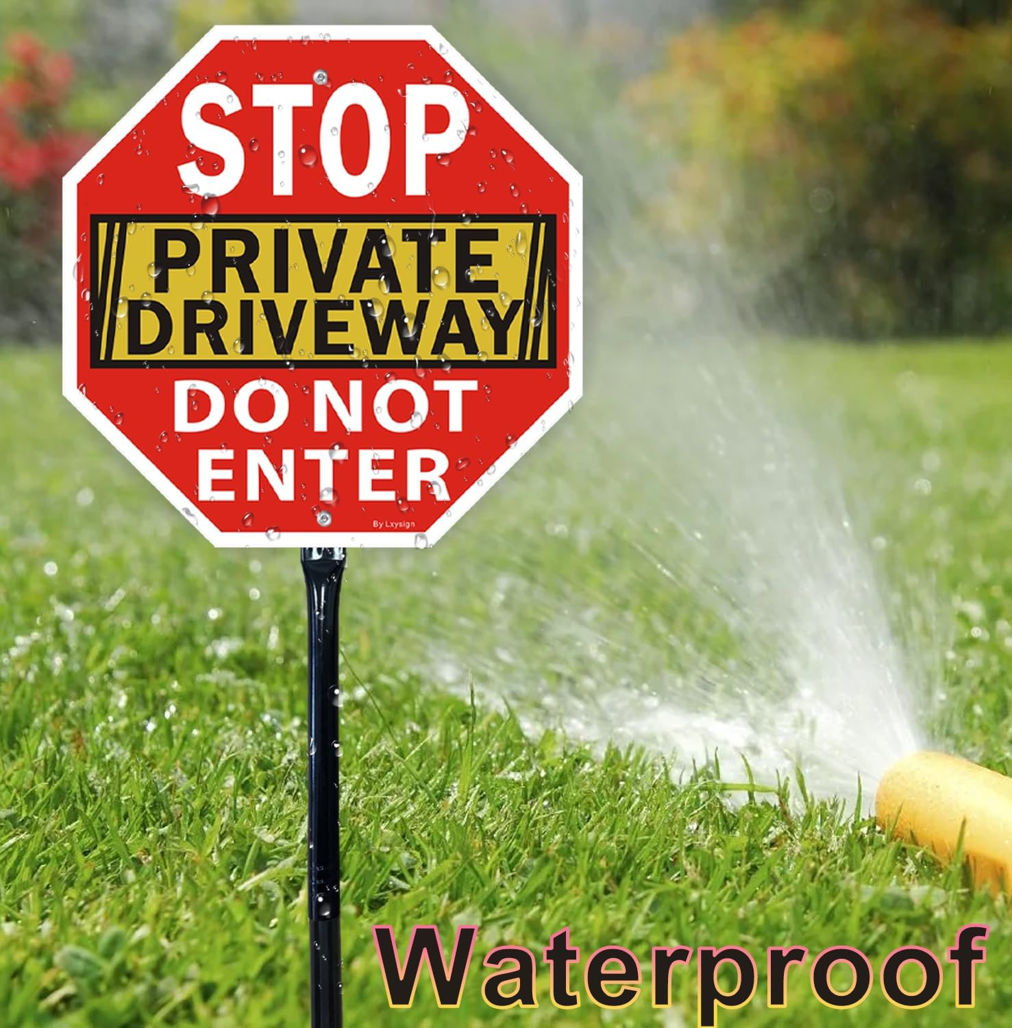 Reflective Aluminum Stop Sign Set for Private Driveway, 36&Prime; Tall, 2-Pack