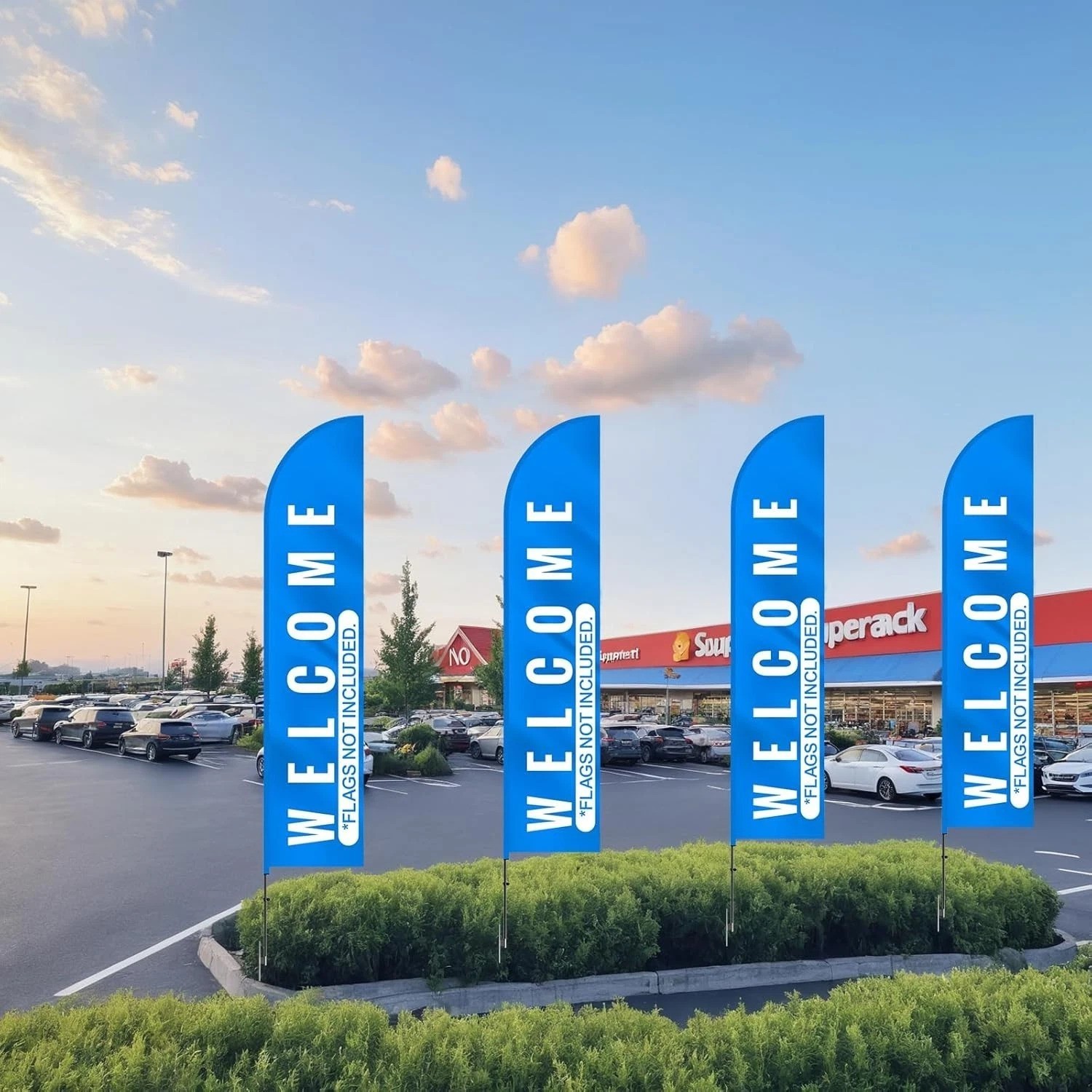 Heavy Duty 16.3 Ft Swooper Flag Pole Kit 4 Pack – Durable Aluminum/Fiberglass…