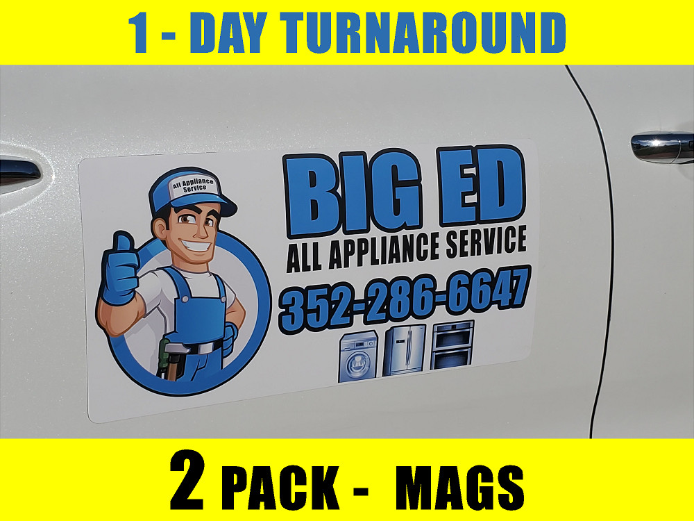 2 PACK – 12×24 INCH CUSTOM CAR MAGNETS MAGNETIC AUTO TRUCK SIGNS MADE IN THE USA