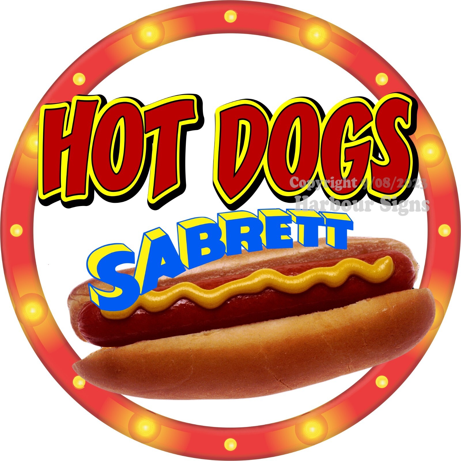 Hot Dogs DECAL (Choose Your Size) Concession Sabrett Food Truck Sticker c2