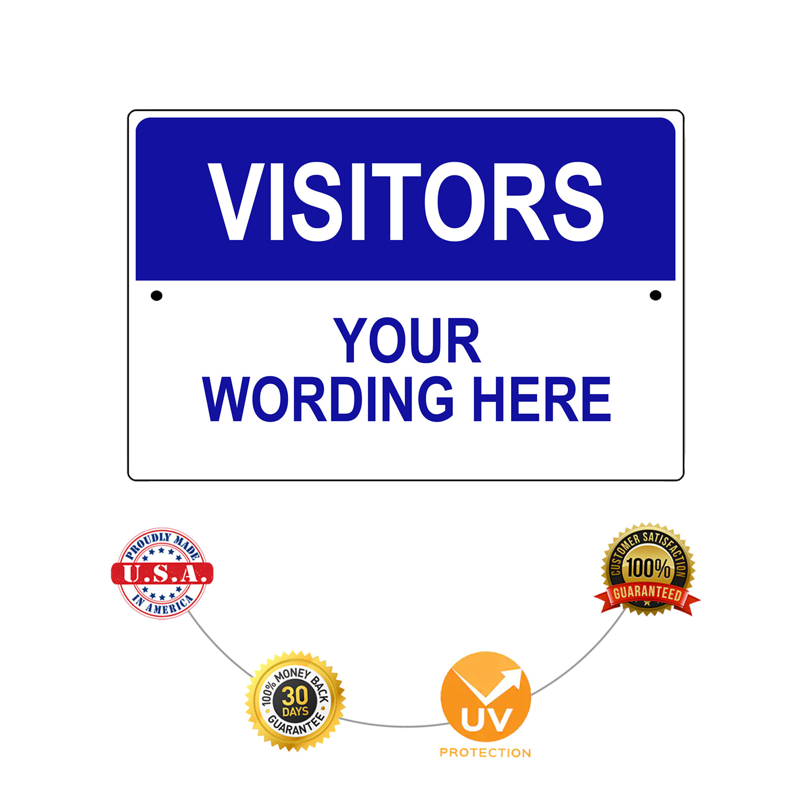 Custom Sign Visitors Your Wording Sign Personalized Notice Aluminum Metal Sign