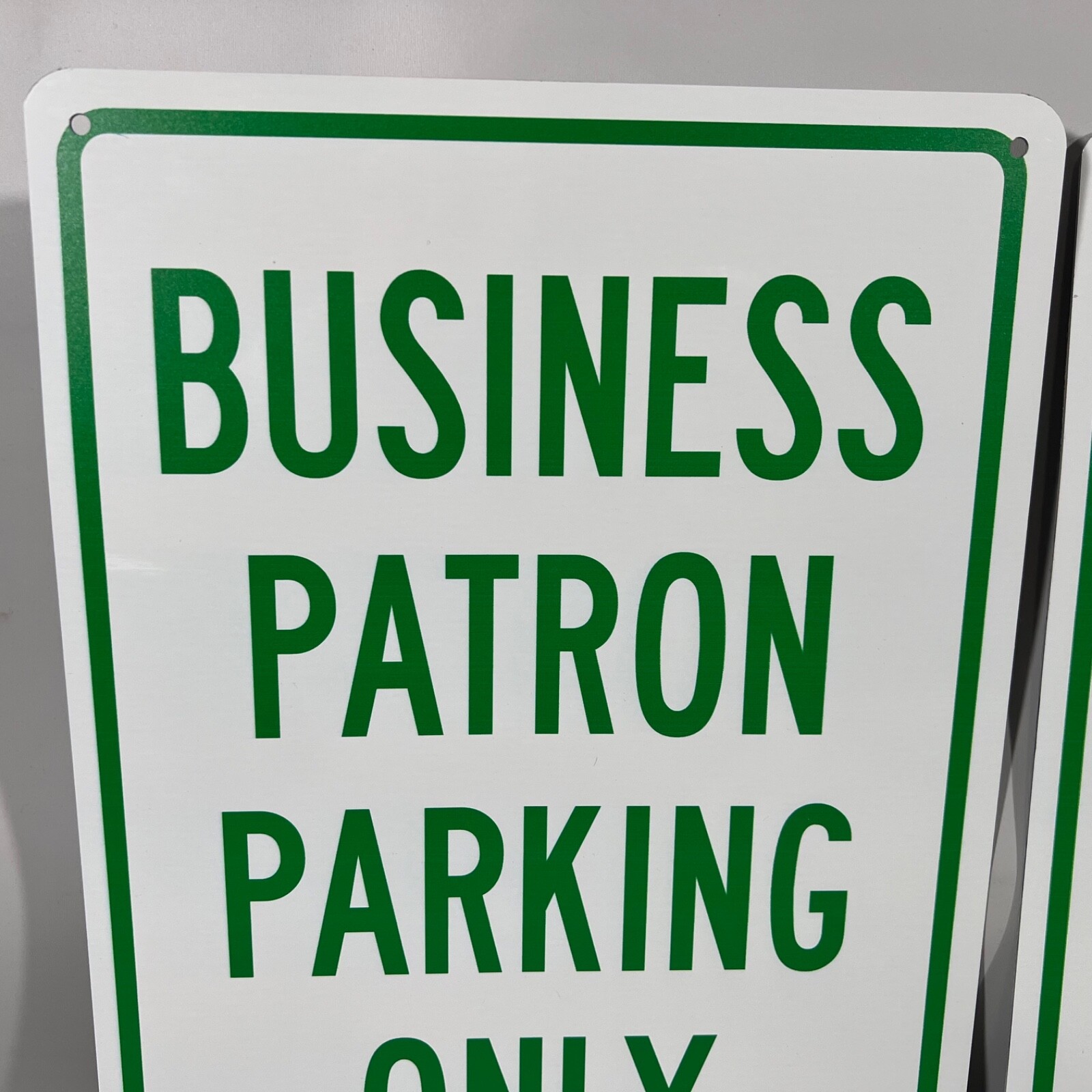 Set 2 Vertical Metal Sign Weatherproof Street Business Patron Parking Only New